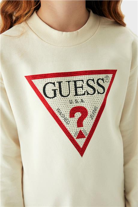 Guess Kız Çocuk Kırık Beyaz Elbise