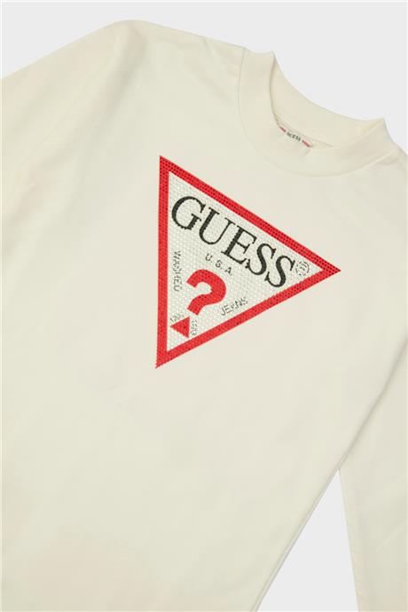 Guess Kız Çocuk Kırık Beyaz Elbise