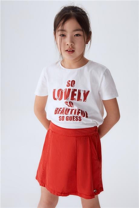 Guess Kız Çocuk Kırmızı Şort