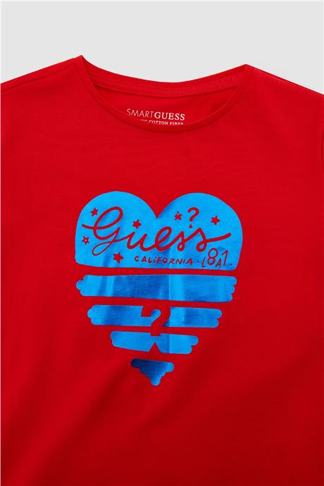 Guess Kız Çocuk Kırmızı T-Shirt