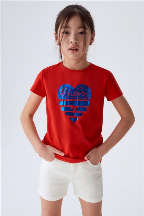 Guess Kız Çocuk Kırmızı T-Shirt