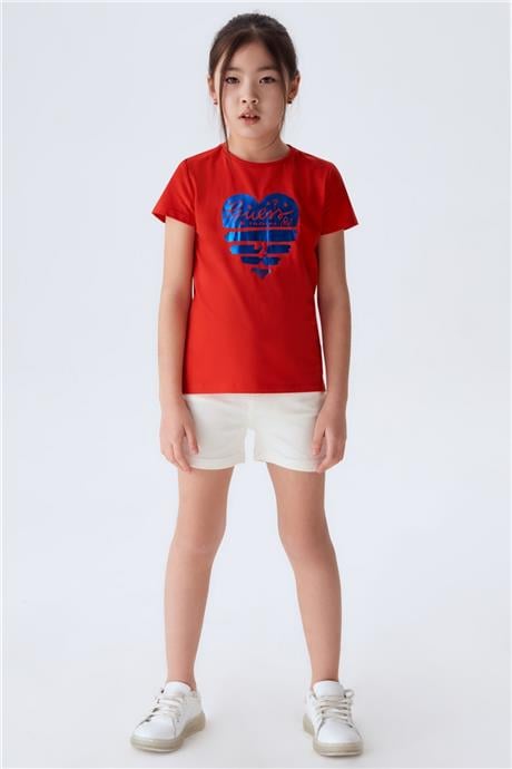 Guess Kız Çocuk Kırmızı T-Shirt