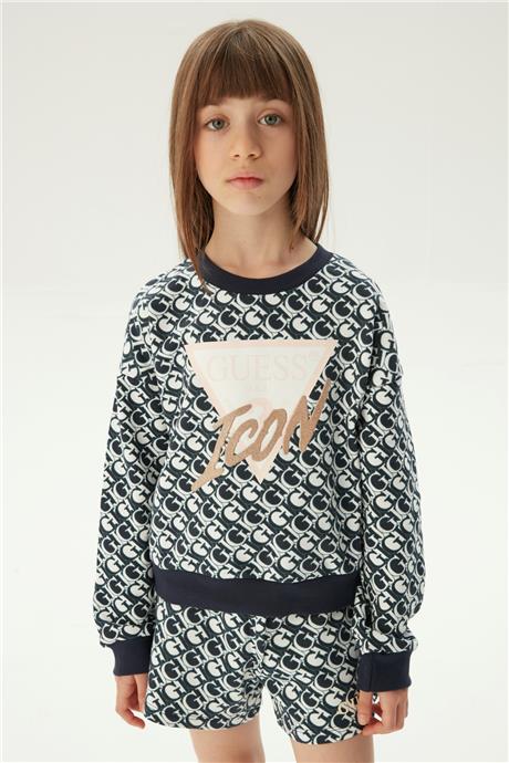Guess Kız Çocuk Mavi Sweatshirt