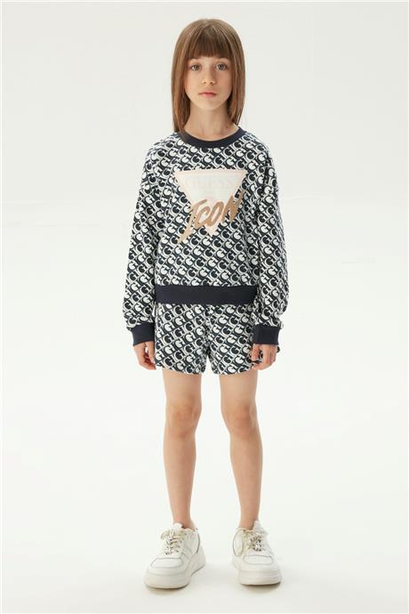 Guess Kız Çocuk Mavi Sweatshirt