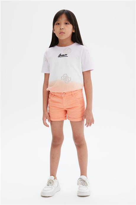 Guess Kız Çocuk Oranj Şort