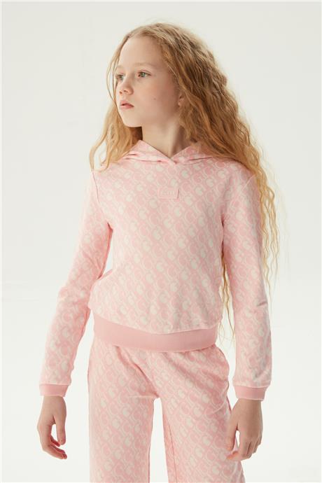 Guess Kız Çocuk Pembe Sweatshirt