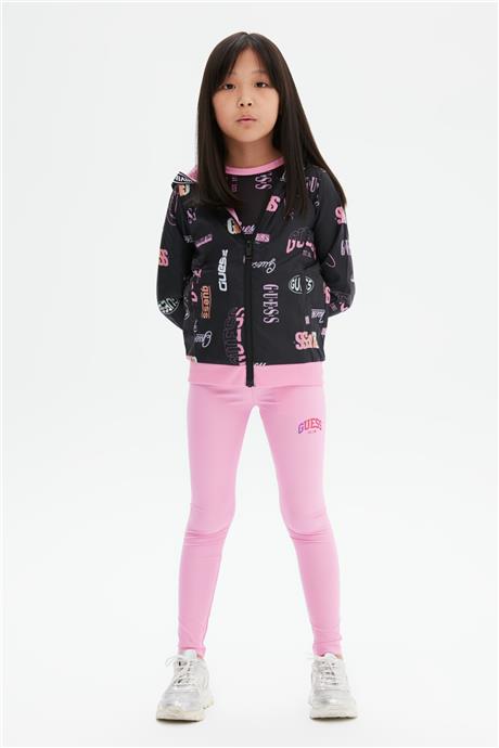 Guess Kız Çocuk Siyah Pembe Ceket