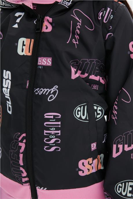 Guess Kız Çocuk Siyah Pembe Ceket