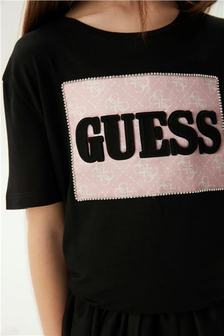 Guess Kız Çocuk Siyah T-Shirt