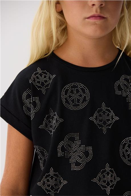 Guess Kız Çocuk Siyah T-Shirt