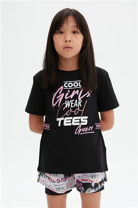 Guess Kız Çocuk Siyah T-Shirt