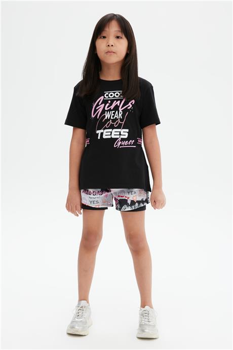 Guess Kız Çocuk Siyah T-Shirt