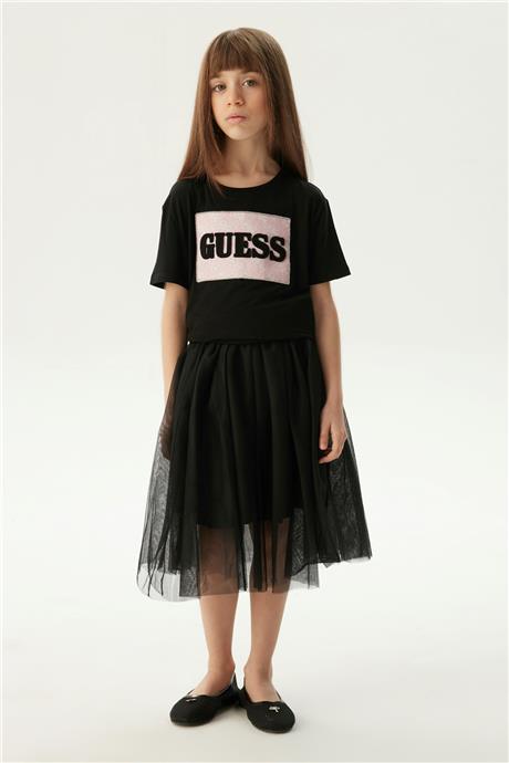 Guess Kız Çocuk Siyah T-Shirt