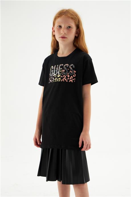 Guess Kız Çocuk Siyah Tshirt