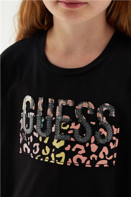 Guess Kız Çocuk Siyah Tshirt