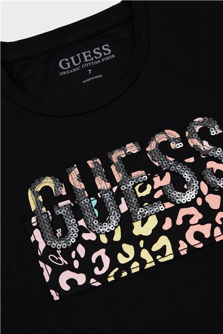 Guess Kız Çocuk Siyah Tshirt