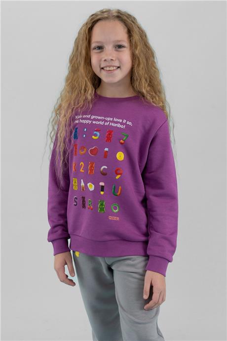 Haribo Kız Çocuk Lila Sweatshirt
