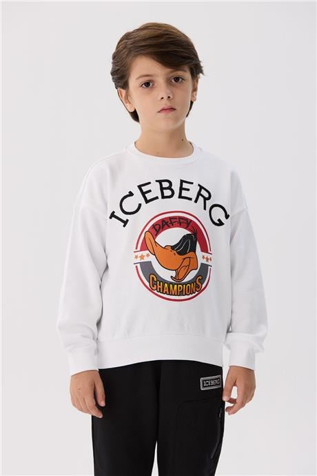Iceberg Erkek Çocuk Beyaz Sweatshirt