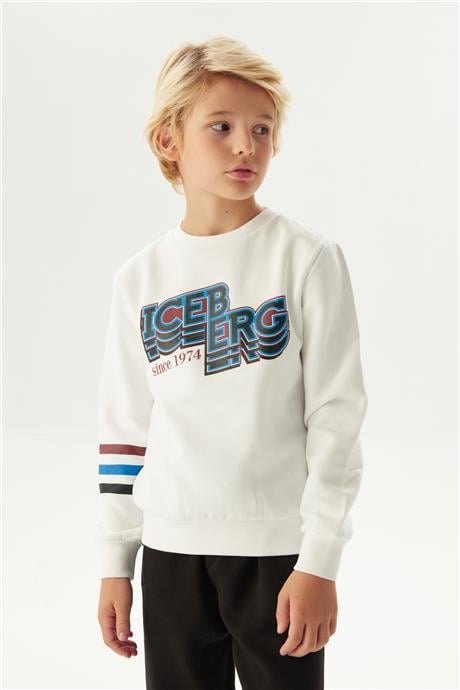 Iceberg Erkek Çocuk Beyaz Sweatshirt