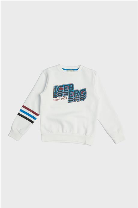 Iceberg Erkek Çocuk Beyaz Sweatshirt