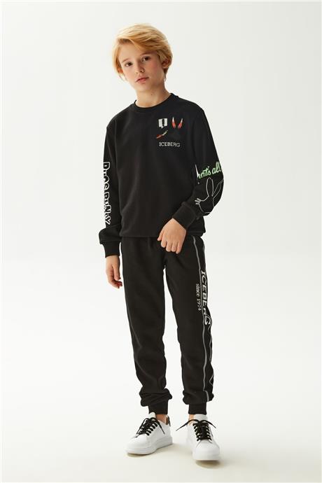 Iceberg Erkek Çocuk Siyah Sweatshirt