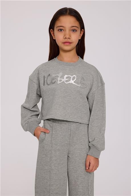 Iceberg Kız Çocuk Gri Melanj SweatshirtIceberg Kız Çocuk Gri Melanj Sweatshirt