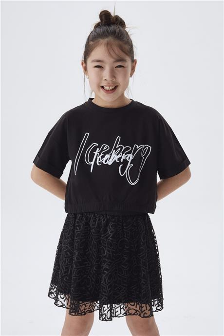 Iceberg Kız Çocuk Siyah T-Shirt
