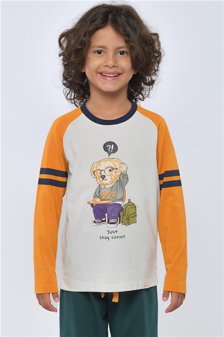 Katia & Bony Erkek Çocuk Ekru Pijama Üstü