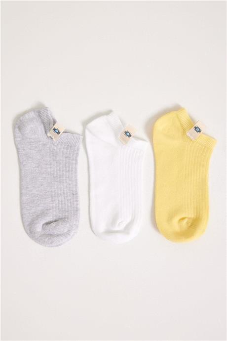 Katia & Bony Unisex Sarı 3lü Çorap
