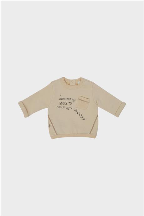 Layette Erkek Bebek Bej Sweatshirt