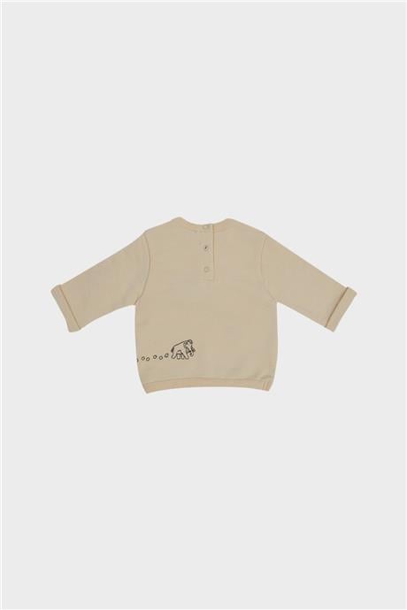 Layette Erkek Bebek Bej Sweatshirt
