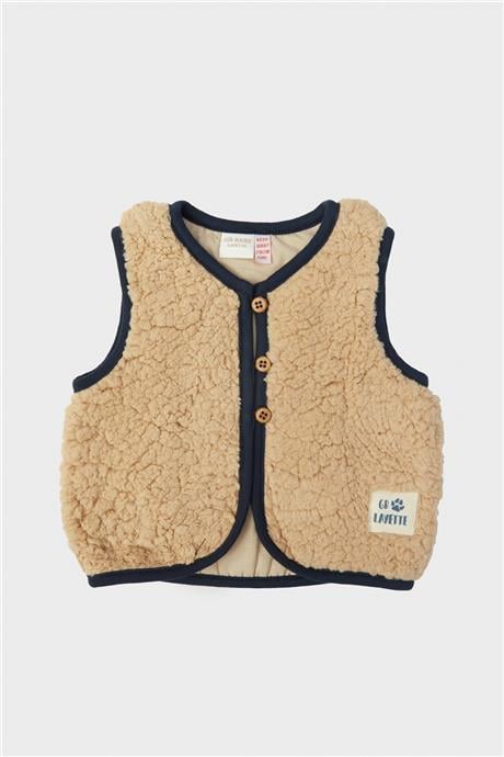 Layette Erkek Bebek Bej Yelek