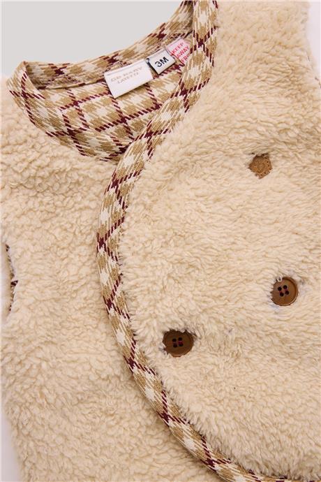 Layette Erkek Bebek Bej Yelek