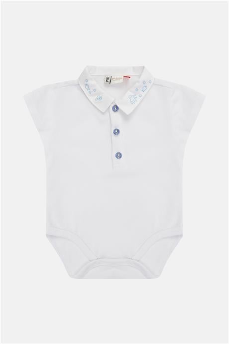 Layette Erkek Bebek Beyaz Body