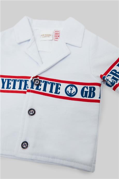 Layette Erkek Bebek Beyaz Eşofman Üstü