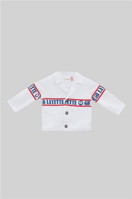 Layette Erkek Bebek Beyaz Eşofman Üstü