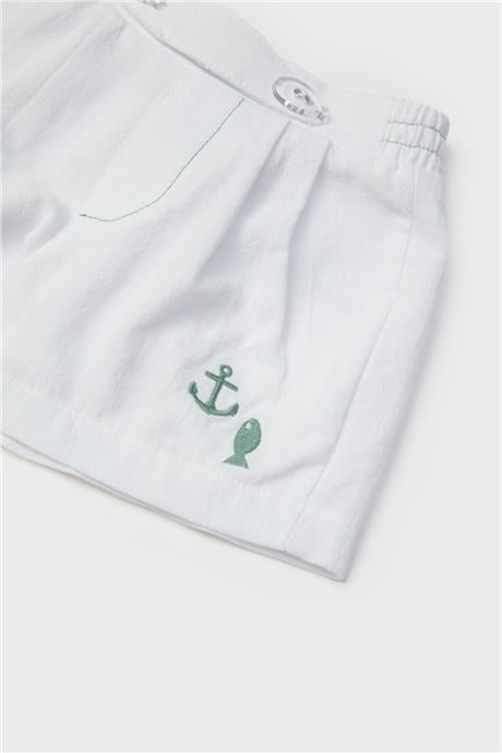 Layette Erkek Bebek Beyaz Şort