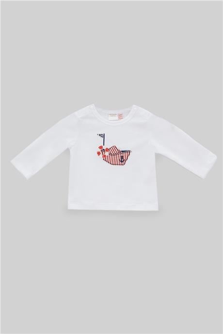 Layette Erkek Bebek Beyaz T-Shirt