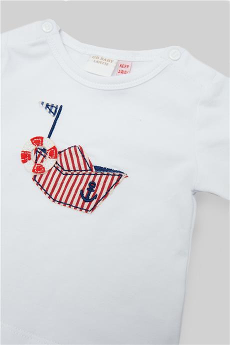 Layette Erkek Bebek Beyaz T-Shirt