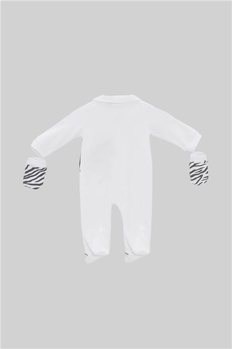 Layette Erkek Bebek Beyaz Tulum Takımı