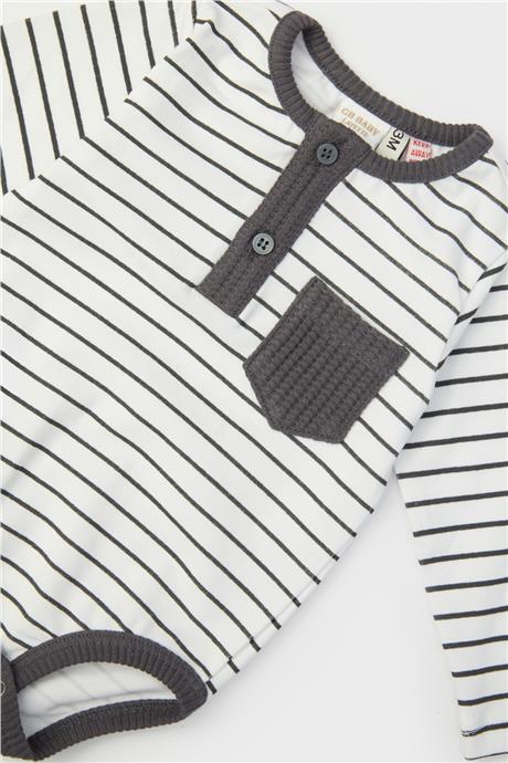 Layette Erkek Bebek Çizgili Body