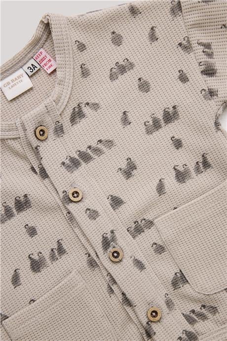 Layette Erkek Bebek Desenli Eşofman Üstü