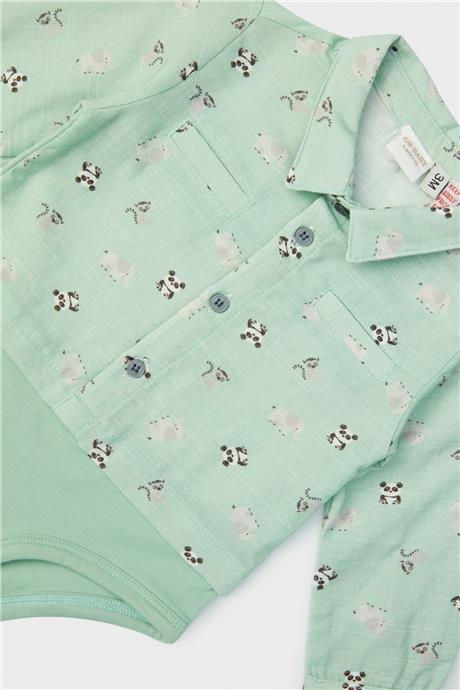 Layette Erkek Bebek Desenli Gömlek