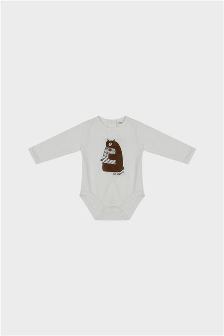 Layette Erkek Bebek Ekru Body