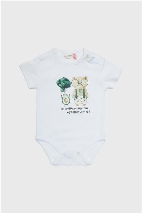 Layette Erkek Bebek Ekru Body