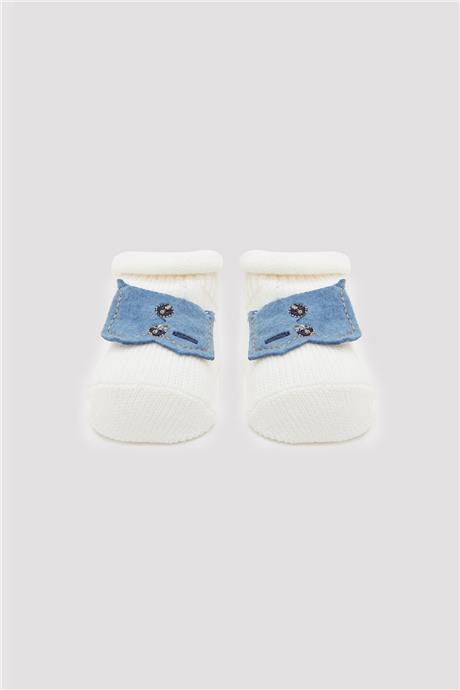 Layette Erkek Bebek Ekru Çorap