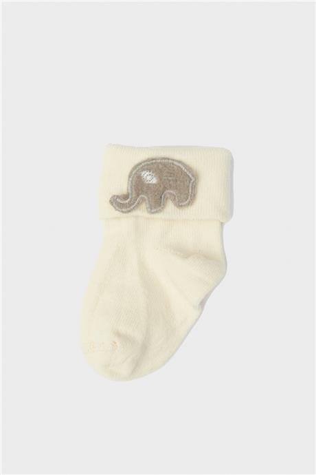 Layette Erkek Bebek Ekru Çorap
