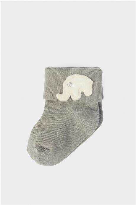Layette Erkek Bebek Gri Çorap