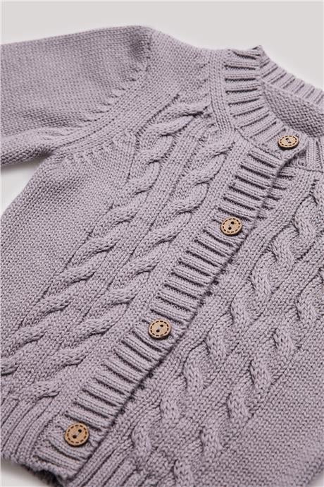Layette Erkek Bebek Gri Hırka