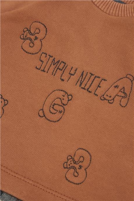 Layette Erkek Bebek Kiremit Sweatshirt